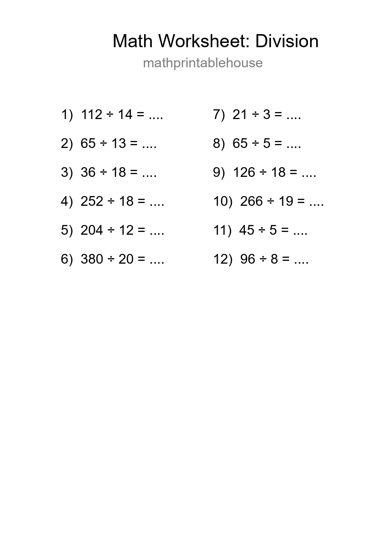 Free 12 Division Math Worksheet For Grade 2 - Part 290