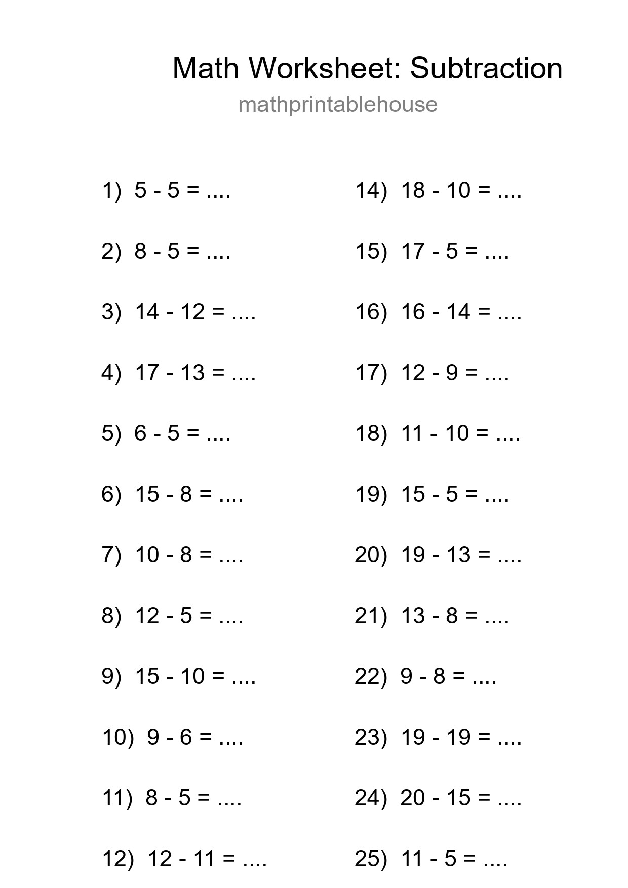 Free 26 Subtraction Math Worksheet For Grade 2 - Part 184