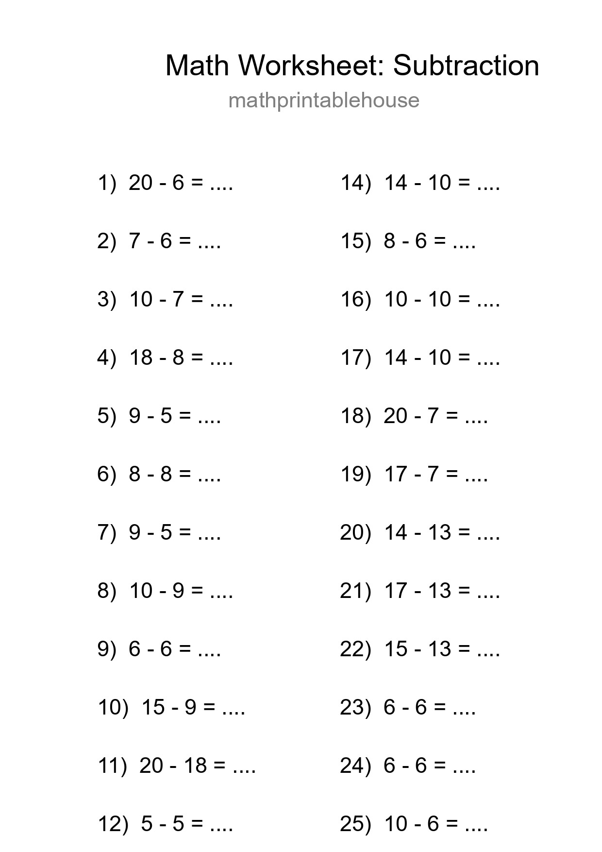 Free 26 Subtraction Math Worksheet For Grade 2 - Part 195