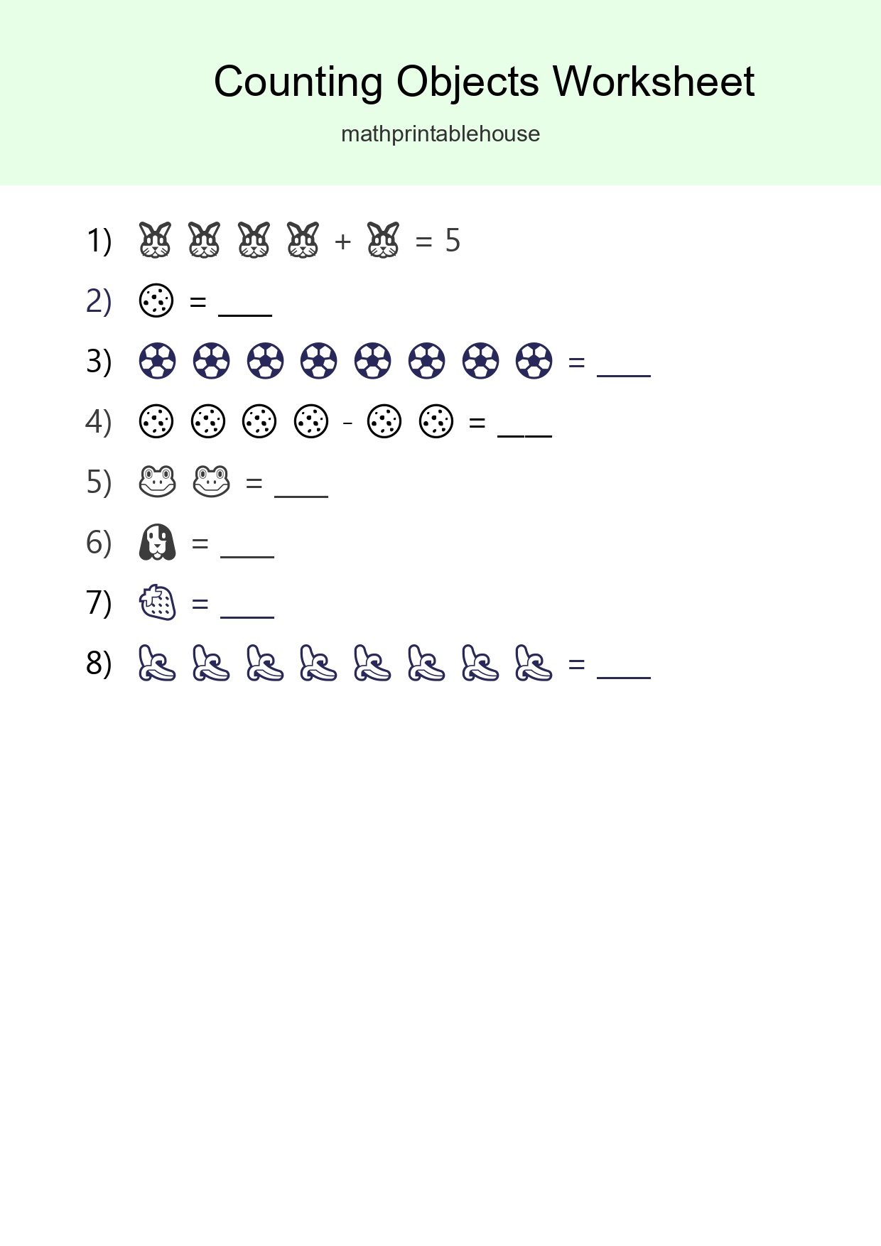 Free Counting Objects Worksheet For Kindergarten - Part 135