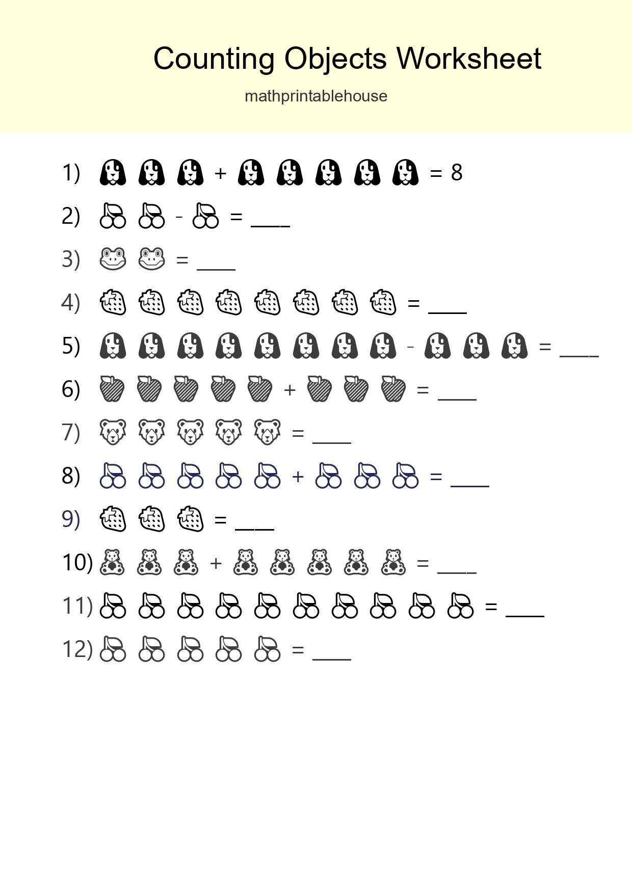 Free Counting Objects Worksheet For Kindergarten - Part 157