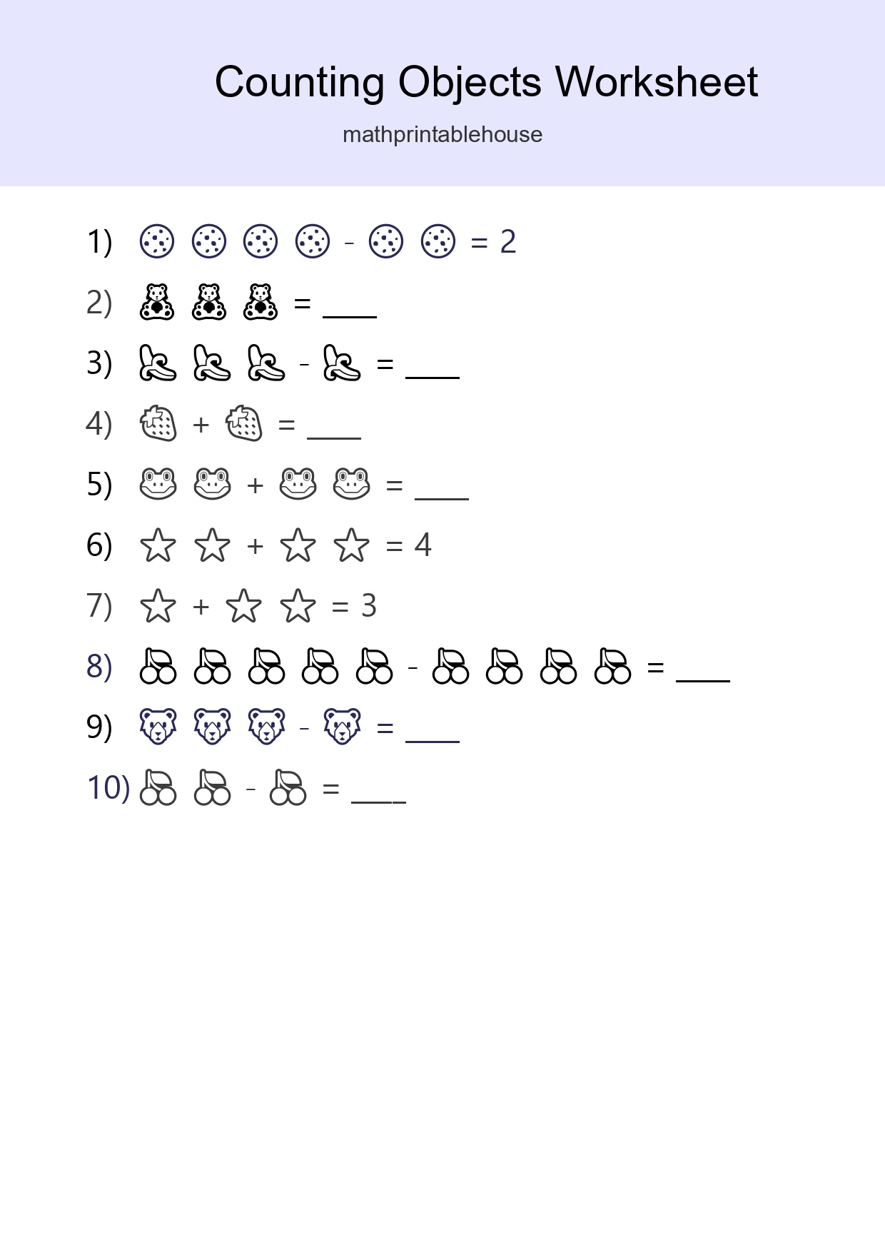 Free Counting Objects Worksheet For Pre-K Printable - Part 146