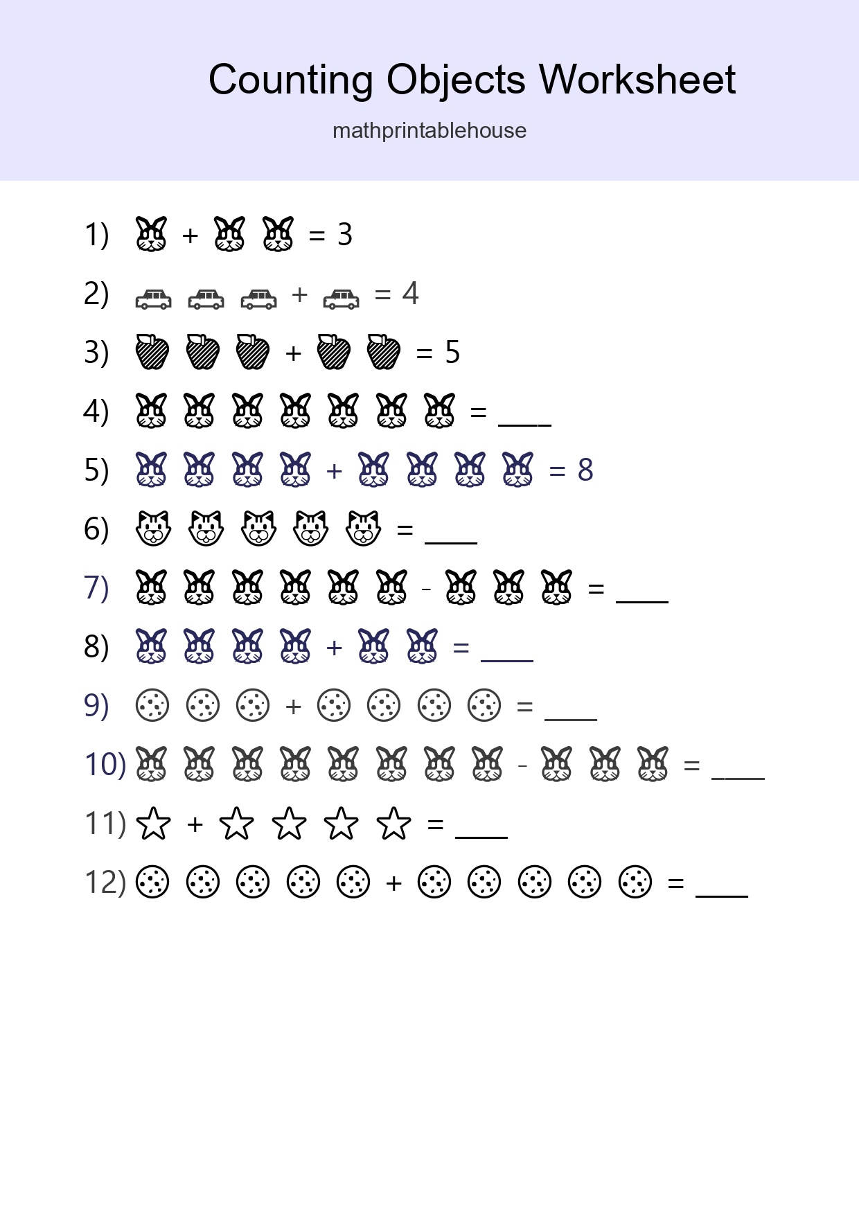 Learn Counting With Pictures Worksheet (Kindergarten) - Part 267