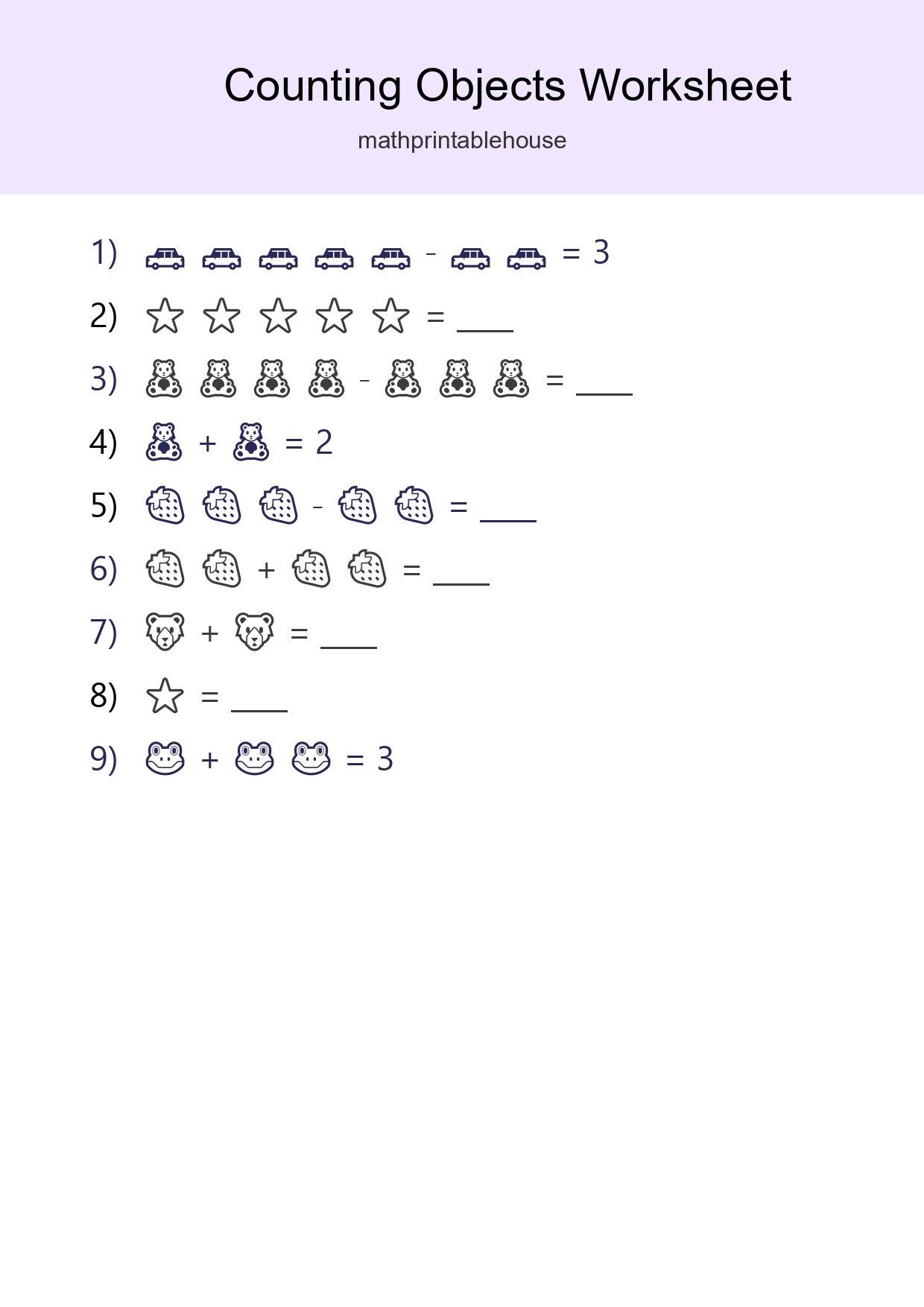 Learn Counting With Pictures Worksheet (Pre-K) - Part 80