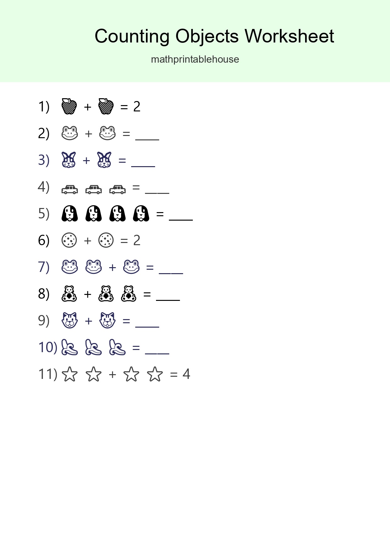 Pre-K Count The Objects Worksheet - Part 14