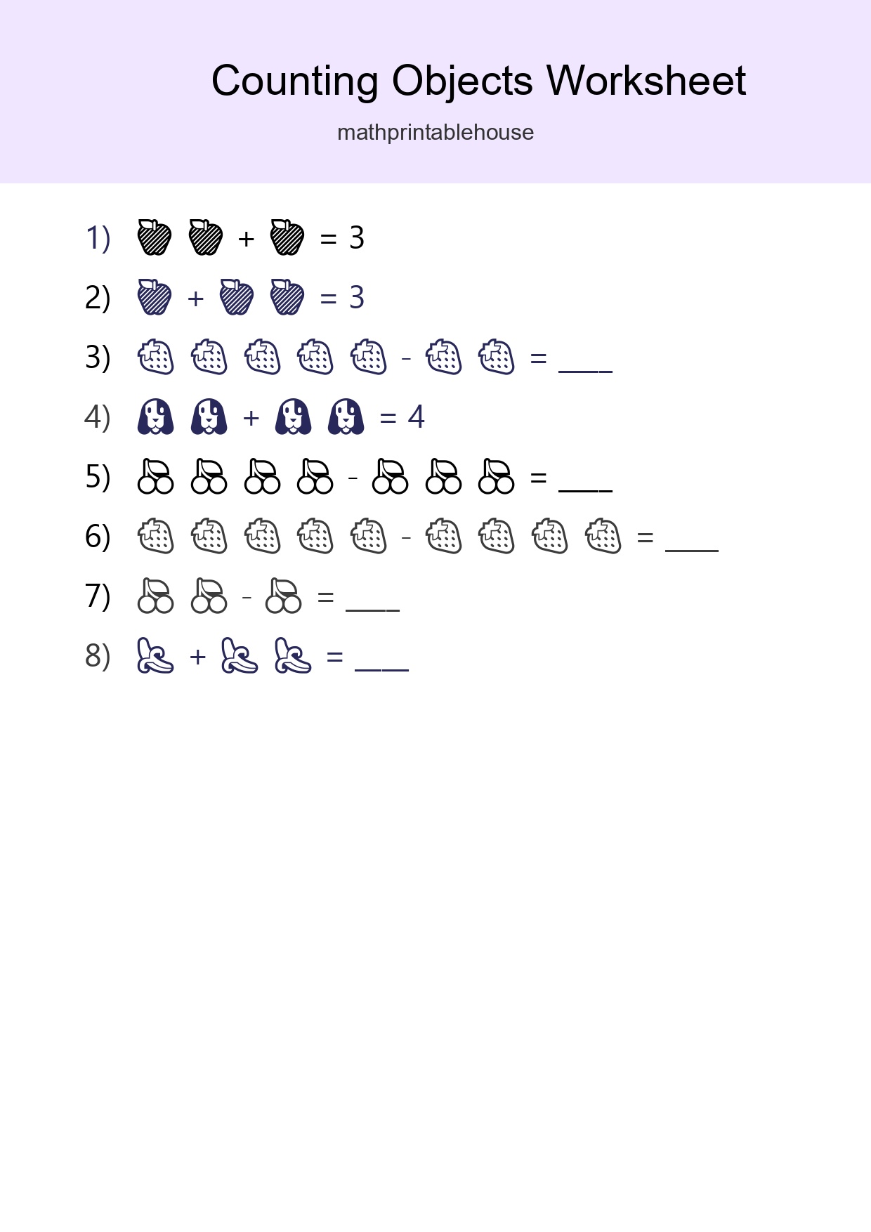 Pre-K Count The Objects Worksheet - Part 256
