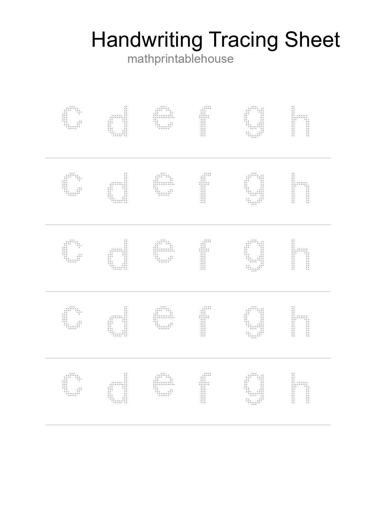 Printable Tracing Worksheet For Kids - Part 208